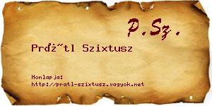 Prátl Szixtusz névjegykártya